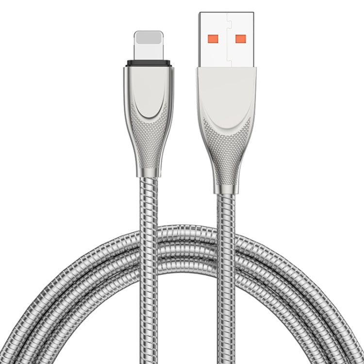 ADC-009 USB to 8 Pin Zinc Alloy Hose Fast Charging Data Cable, Cable Length: 1m, USB to 8 Pin