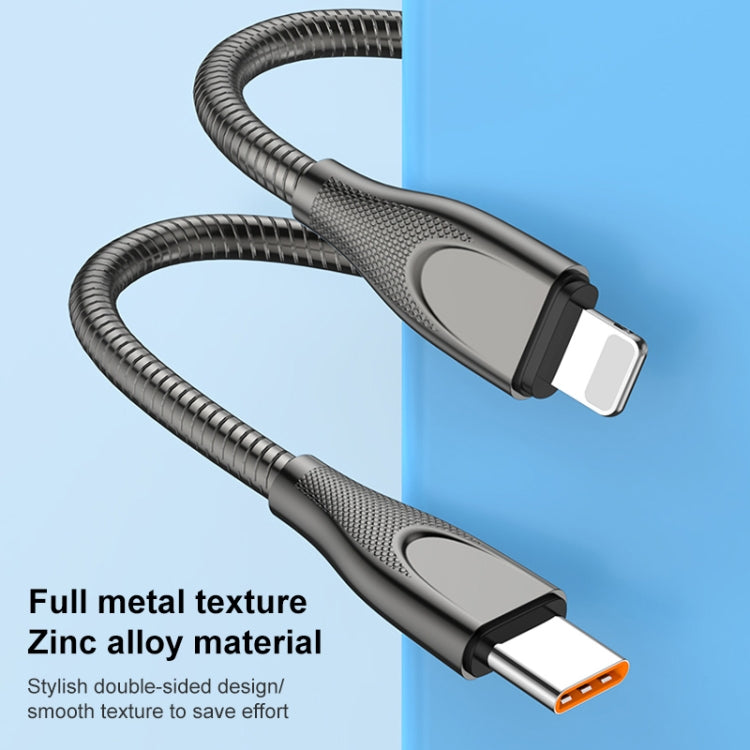 ADC-009 USB to 8 Pin Zinc Alloy Hose Fast Charging Data Cable, Cable Length: 1m, USB to 8 Pin