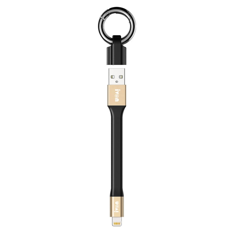 IVON CA90 2.4A USB to 8 Pin Portable Data Cable with Ring, Length: 14.5cm, 8 Pin