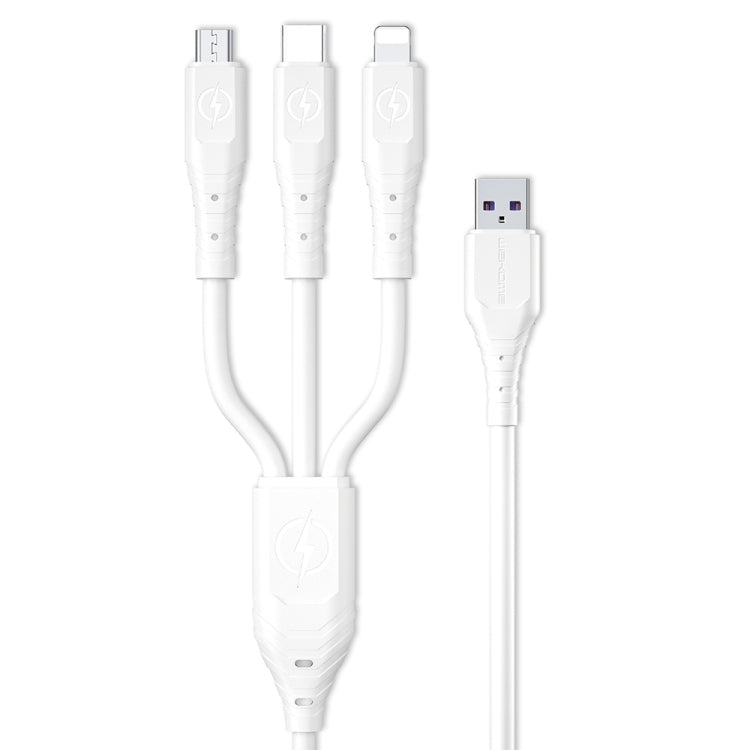 WK WDC-153 8 Pin + Type-C / USB-C + Micro USB 3 In 1 Fast Charging Data Cable, Length: 1.2m, 8 Pin + Type-C + Micro USB