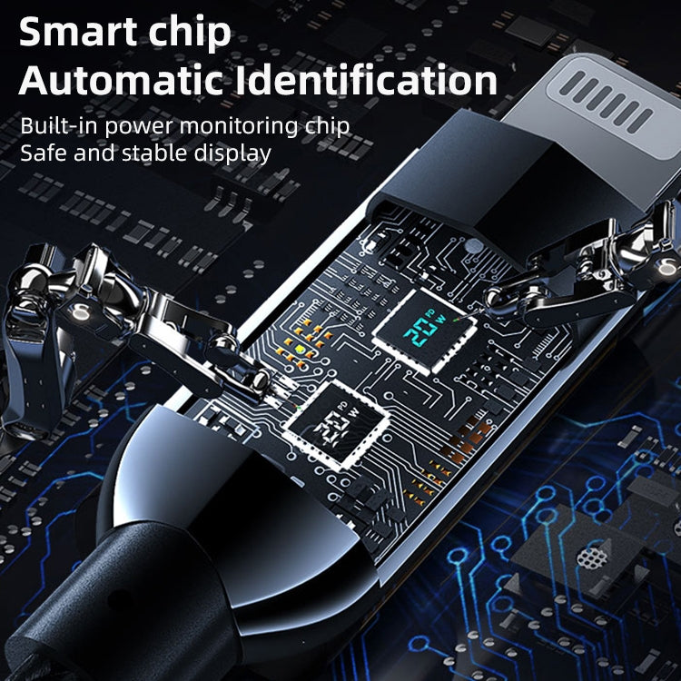 Mutural Li-CC001 1.2m PD20W Digital Display USB-C / Type-C to 8 Pin Charging Data Cable, Type-C to 8 Pin