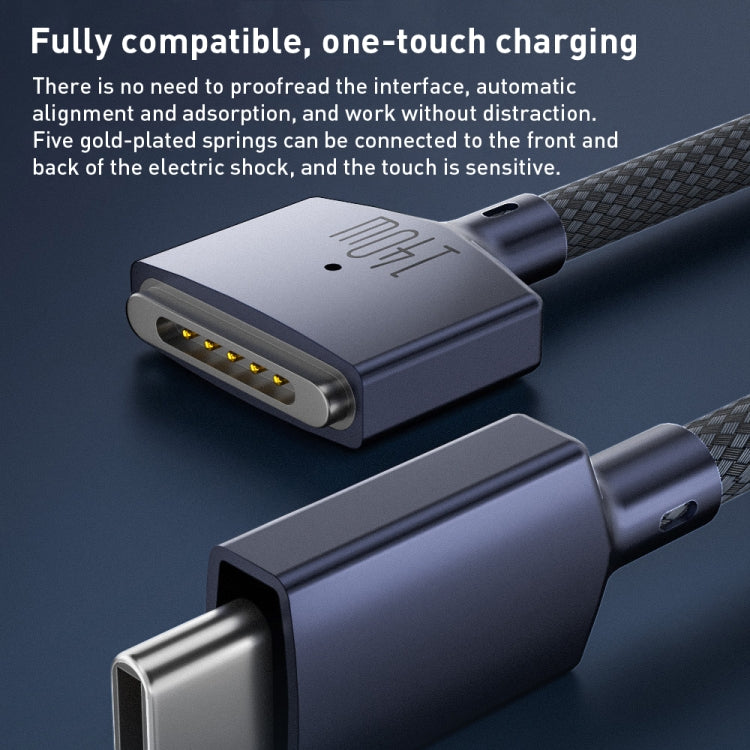 140W USB-C / Type-C to MagSafe 3 Nylon Braided Magnetic Charging Cable, Length: 2m, 140W Blue, 140W White