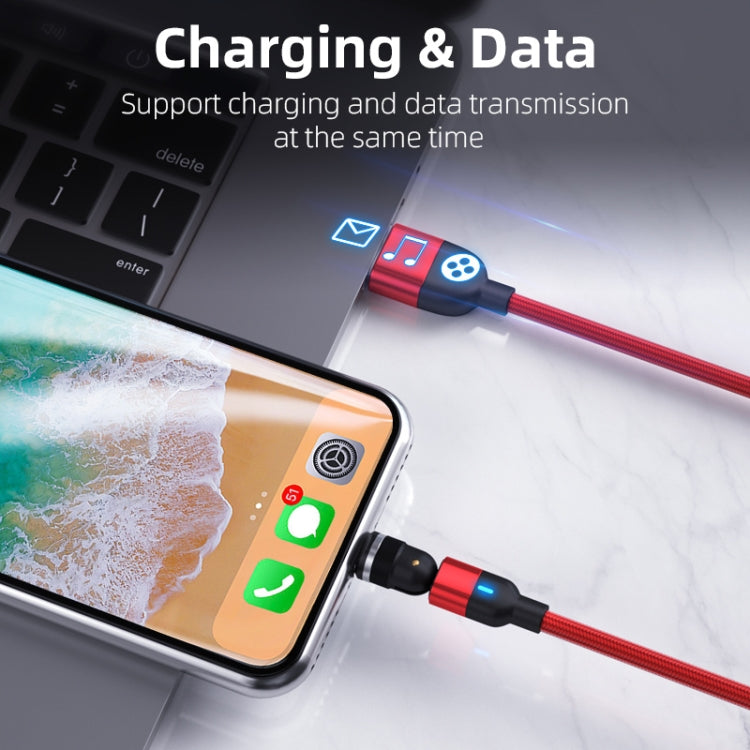 1m 3A Output 3 in 1 USB to 8 Pin + USB-C / Type-C + Micro USB 540 Degree Rotating Magnetic Data Sync Charging Cable, 1m 3 in 1