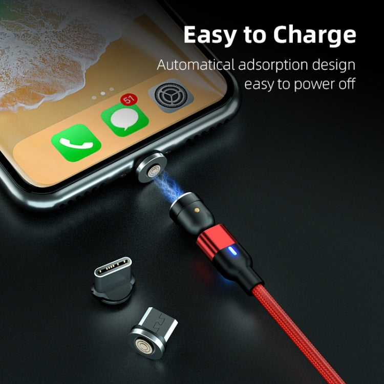 1m 3A Output 3 in 1 USB to 8 Pin + USB-C / Type-C + Micro USB 540 Degree Rotating Magnetic Data Sync Charging Cable, 1m 3 in 1