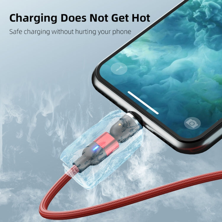 1m 3A Output 3 in 1 USB to 8 Pin + USB-C / Type-C + Micro USB 540 Degree Rotating Magnetic Data Sync Charging Cable, 1m 3 in 1