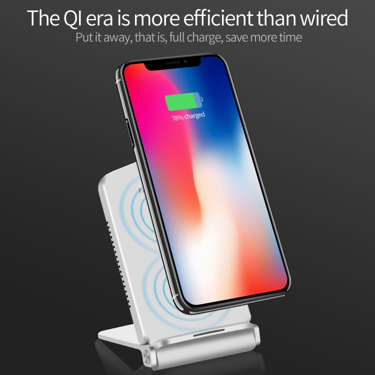 Q200 5W ABS + PC Fast Charging Qi Wireless Fold Charger Pad, Q200 Black, Q200 Rose Gold, Q200 Silver