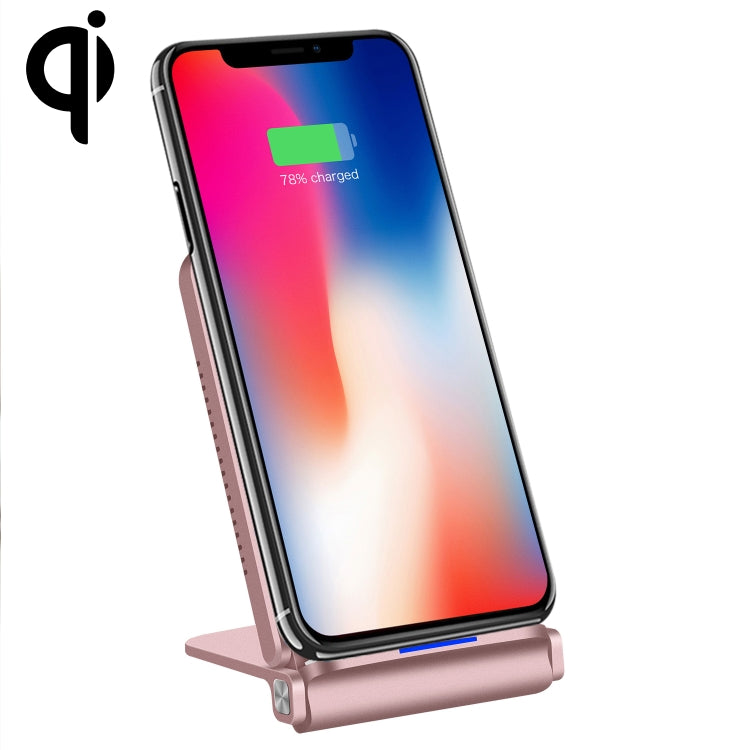 Q200 5W ABS + PC Fast Charging Qi Wireless Fold Charger Pad, Q200 Black, Q200 Rose Gold, Q200 Silver