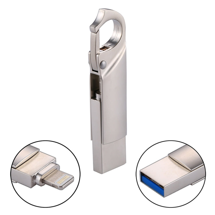 RQW-10F 2 in 1 USB 2.0 & 8 Pin 32GB Keychain Flash Drive, RQW-10F