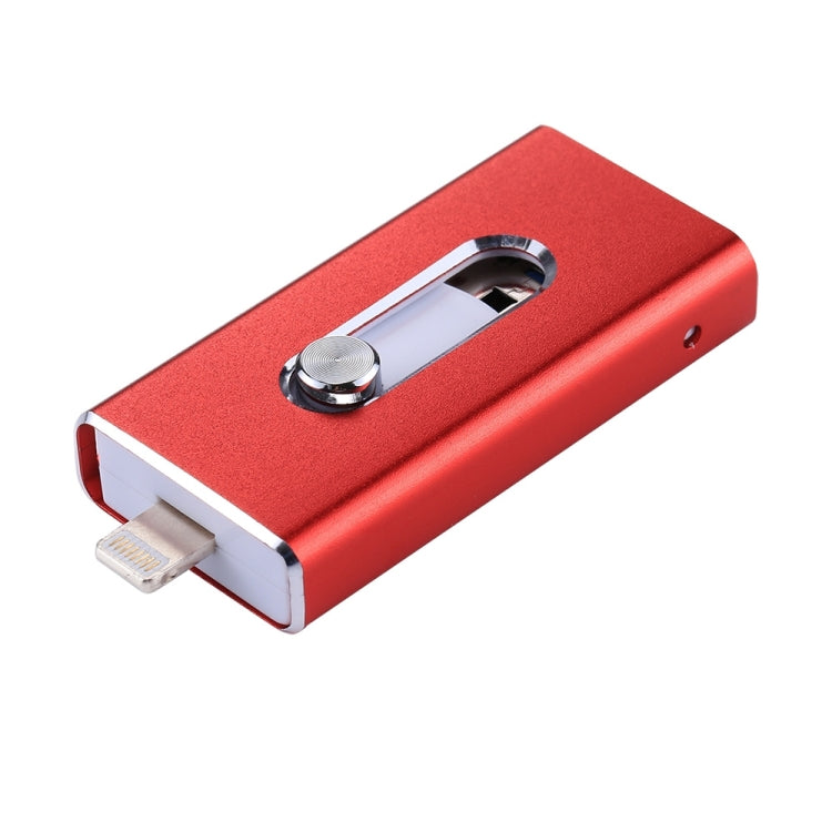 RQW-02 3 in 1 USB 2.0 & 8 Pin & Micro USB 32GB Flash Drive, RQW-02 Red