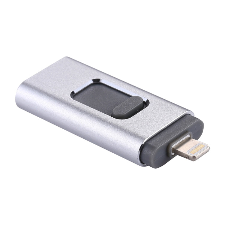 easyflash RQW-01B 3 in 1 USB 2.0 & 8 Pin & Micro USB 64GB Flash Drive, RQW-01B Silver