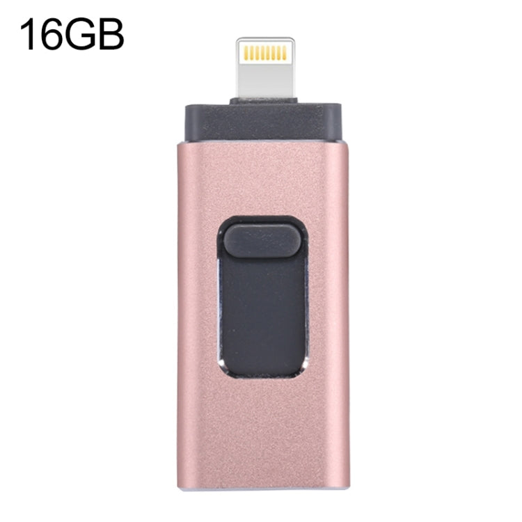 easyflash RQW-01B 3 in 1 USB 2.0 & 8 Pin & Micro USB 16GB Flash Drive, RQW-01B Black, RQW-01B Gold, RQW-01B Rose Gold, RQW-01B Silver