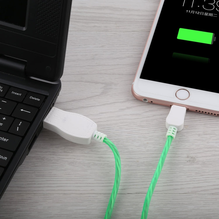 LED Flowing Light 1m USB to 8 Pin Data Sync Charge Cable for iPhone, iPad, 8 Pin Green, 8 Pin Magenta