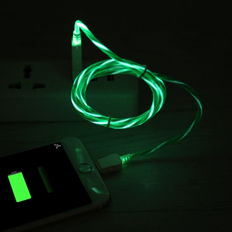 LED Flowing Light 1m USB to 8 Pin Data Sync Charge Cable for iPhone, iPad, 8 Pin Green, 8 Pin Magenta