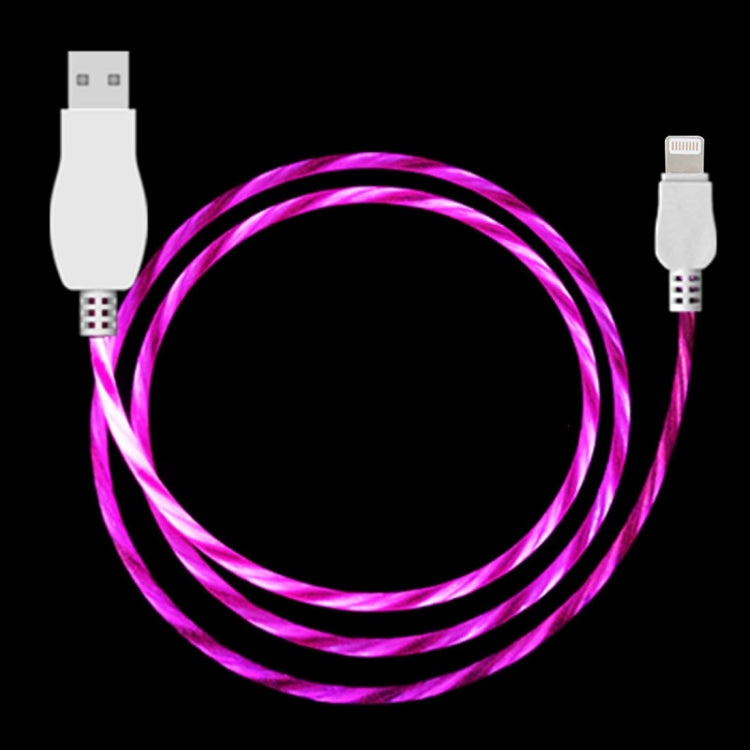 LED Flowing Light 1m USB to 8 Pin Data Sync Charge Cable for iPhone, iPad, 8 Pin Green, 8 Pin Magenta