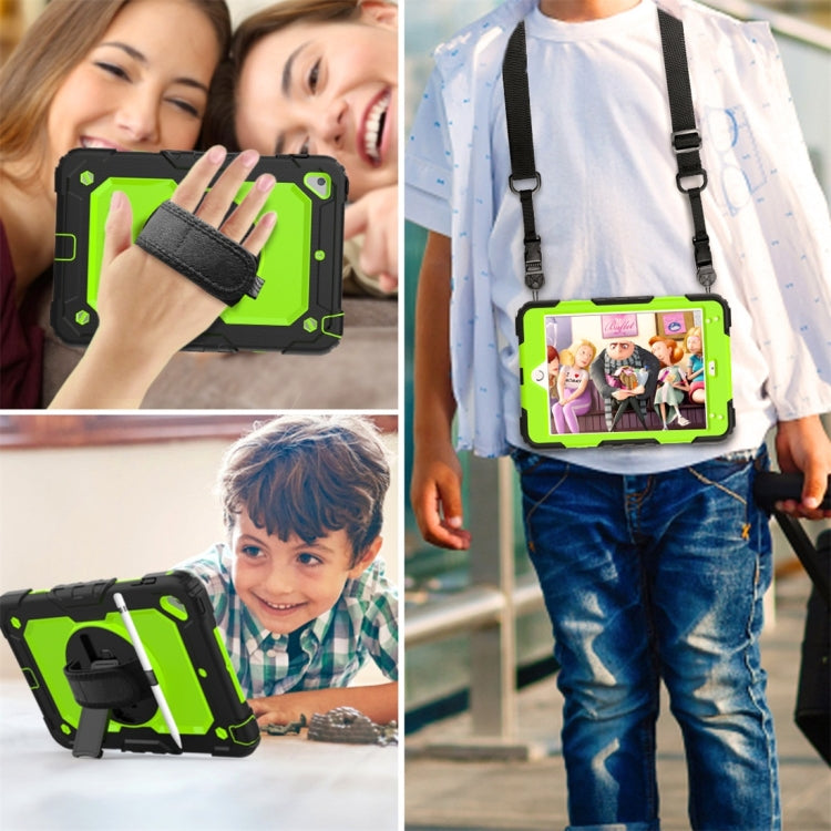 Shockproof Black Silica Gel + Colorful PC Protective Case for iPad Mini 2019 / Mini 4, with Holder & Shoulder Strap & Hand Strap & Pen Slot, iPad Mini 2019 / Mini 4