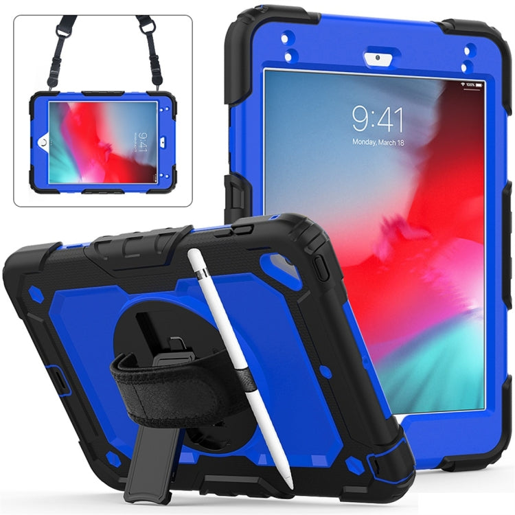 Shockproof Black Silica Gel + Colorful PC Protective Case for iPad Mini 2019 / Mini 4, with Holder & Shoulder Strap & Hand Strap & Pen Slot, iPad Mini 2019 / Mini 4