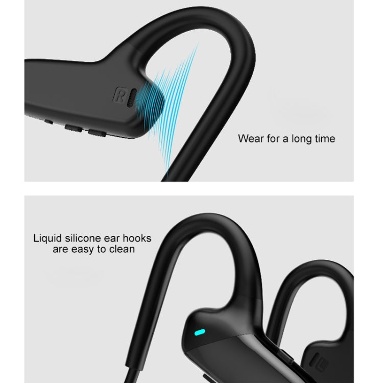 F808 Bluetooth 5.0 Waterproof Bone Conduction Sport Bluetooth Earphone, F808 (Black), F808 (Blue)