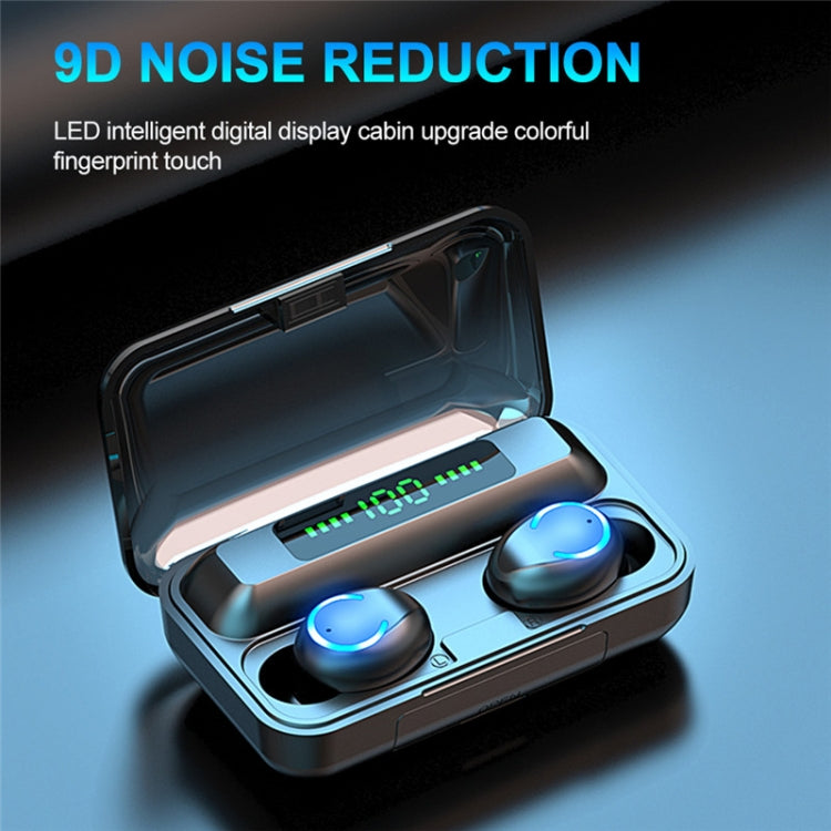 F9-9 TWS CVC8.0 Noise Cancelling Bluetooth Earphone with Charging Box, Support Touch Lighting Effect & Three-screen LED Power Display & Power Bank & Mobile Phone Holder & HD Call & Voice Assistant, F9-9 Black, F9-9 Dark Blue, F9-9 Pink, F9-9 Blue