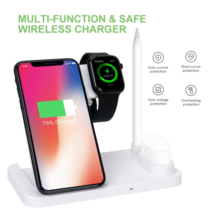 W30 QI Vertical Wireless Charger for Mobile Phones & Apple Watches & AirPods & Apple Pencil, with Adjustable Phone Stand, W30