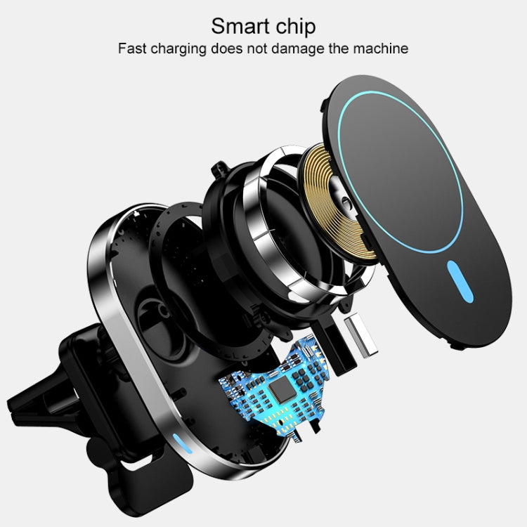 JJT-968 15W Max Output Magnetic Car Air Outlet Bracket Wireless Charger, JJT-968