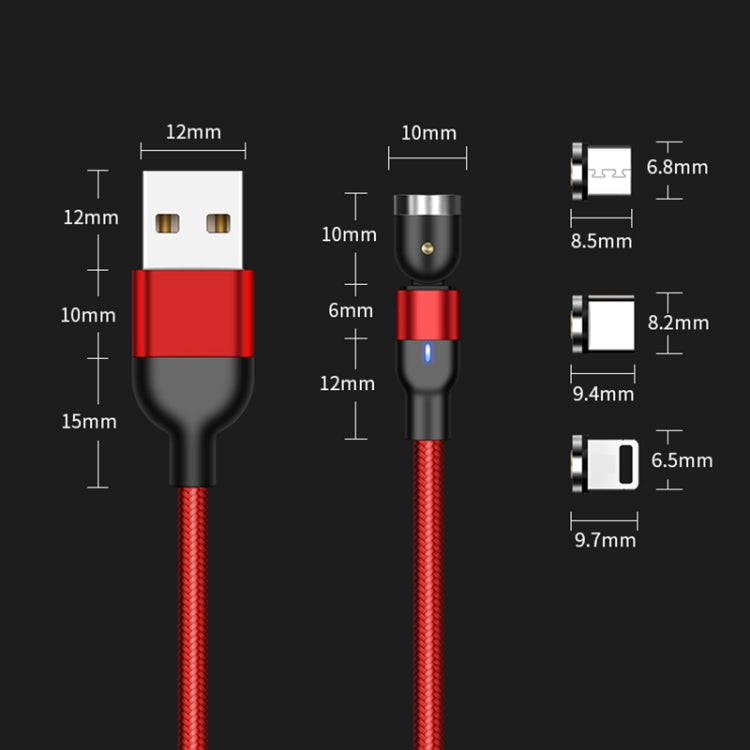 2m 2A Output USB to 8 Pin Nylon Braided Rotate Magnetic Charging Cable, 2m 8 Pin