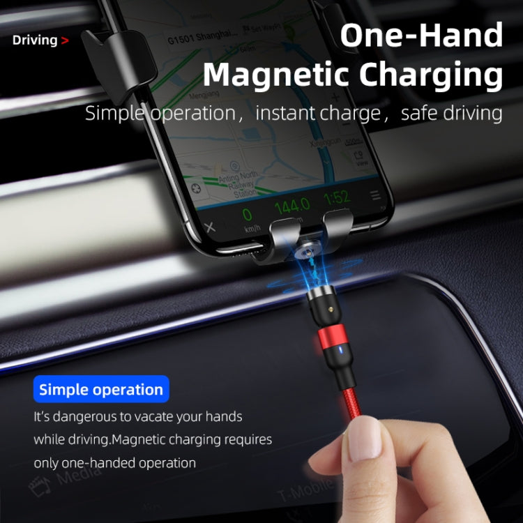 1m 2A Output USB to 8 Pin Nylon Braided Rotate Magnetic Charging Cable, 1m 8 Pin