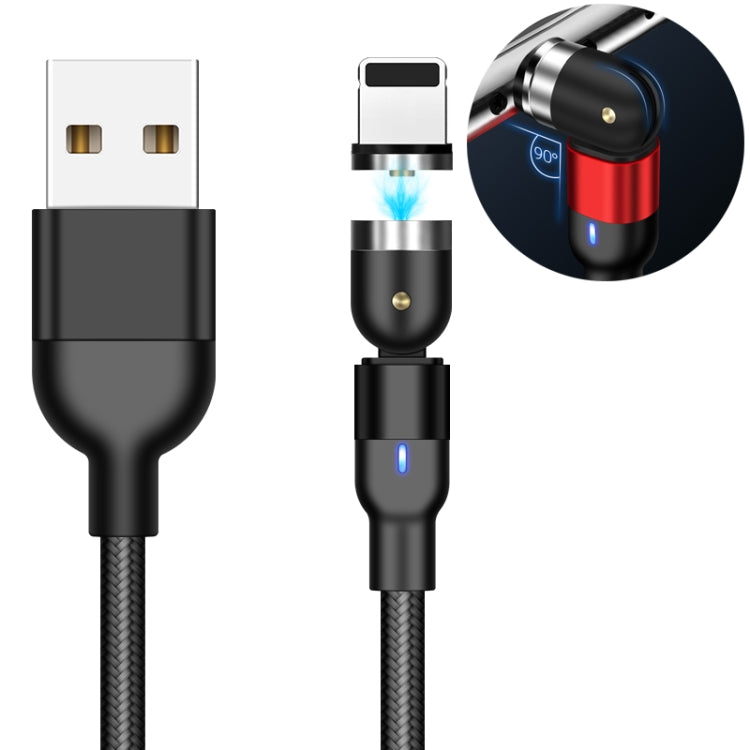 1m 2A Output USB to 8 Pin Nylon Braided Rotate Magnetic Charging Cable, 1m 8 Pin