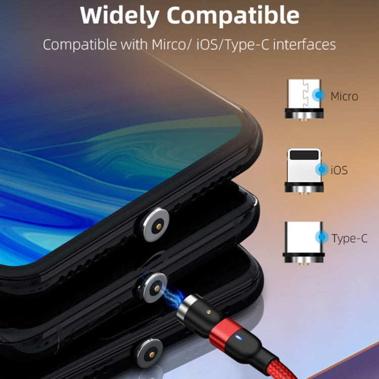 2m 2A Output 3 in 1 USB to 8 Pin + USB-C / Type-C + Micro USB Nylon Braided Rotate Magnetic Charging Cable, 2m 3 in 1, 2m  3 in 1