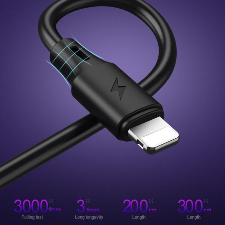 WK WDC-092 2m 2.4A Max Output Full Speed Pro Series USB to 8 Pin Data Sync Charging Cable, 2m 8 Pin