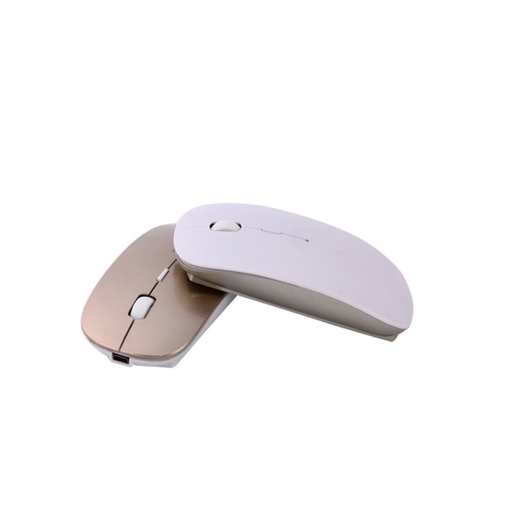 MC-008 Bluetooth 3.0 Battery Charging Wireless Mouse for Laptops and Android System Mobile Phone, MC-008 (White), MC-008 (Gold)