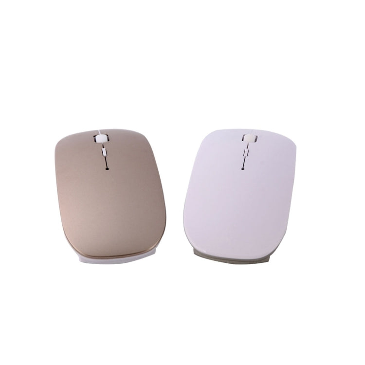 MC-008 Bluetooth 3.0 Battery Charging Wireless Mouse for Laptops and Android System Mobile Phone, MC-008 (White), MC-008 (Gold)