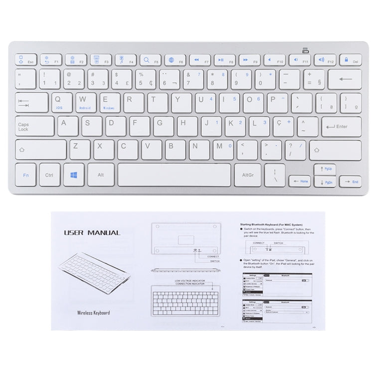 WB-8022 Ultra-thin Wireless Bluetooth Keyboard, Portuguese Keys, Portuguese Keys