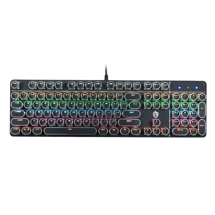 MSEZ HJK900-7 104-keys Electroplated Transparent Character Punk Keycap Colorful Backlit Wired Mechanical Gaming Keyboard, HJK900-7 Black, HJK900-7 Silver