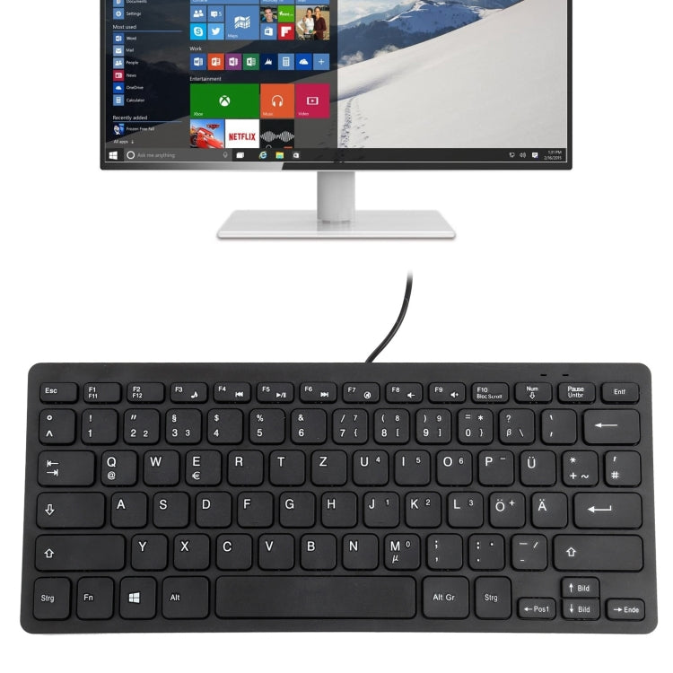 TT-A01 Ultra-thin Design Mini Wired Keyboard, German Version, German Version