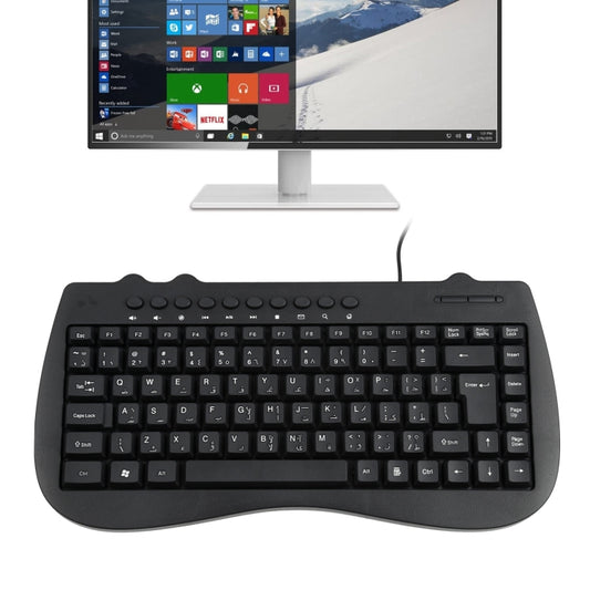 KB-301B Multimedia Notebook Mini Wired Keyboard, Arabic Version (Black), Arabic Version