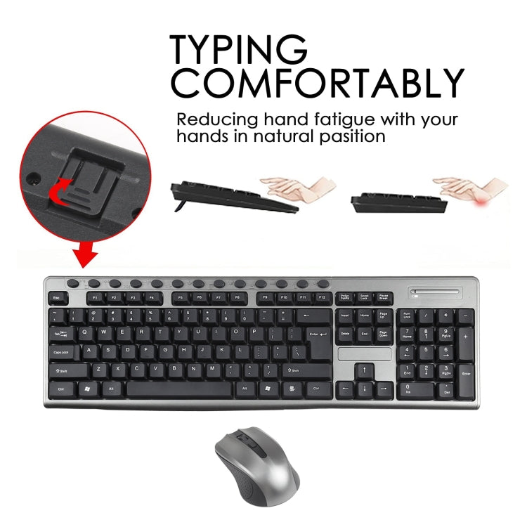 KB-6600 2.4Ghz Office Waterproof Wireless Keyboard Mouse Set, KB-6600