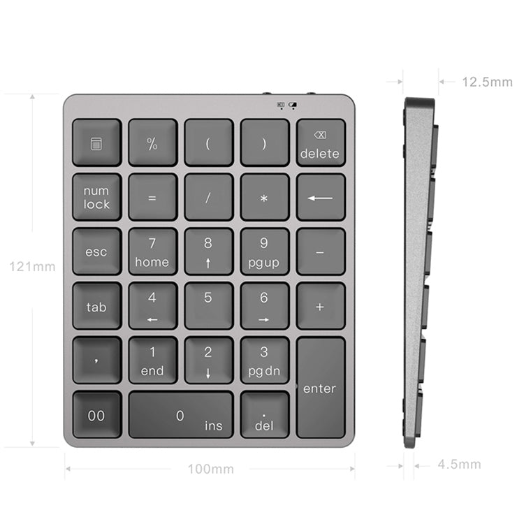 N960 Ultra-thin Universal Aluminum Alloy Rechargeable Wireless Bluetooth Numeric Keyboard, N960