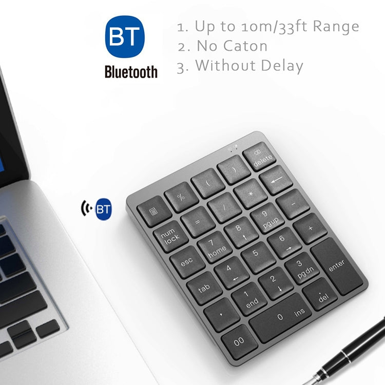 N960 Ultra-thin Universal Aluminum Alloy Rechargeable Wireless Bluetooth Numeric Keyboard, N960