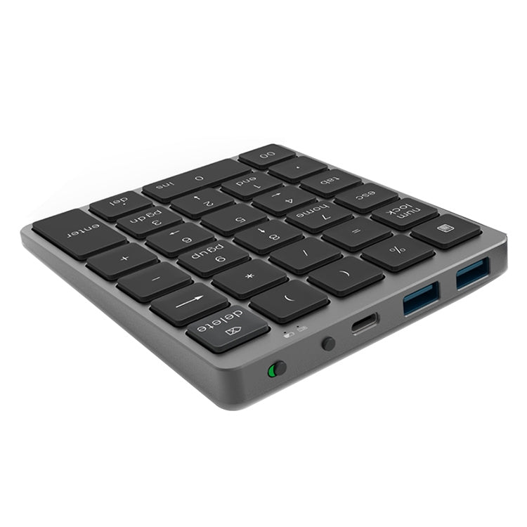 N970 Pro Dual Modes Aluminum Alloy Rechargeable Wireless Bluetooth Numeric Keyboard with USB HUB, N970 Pro