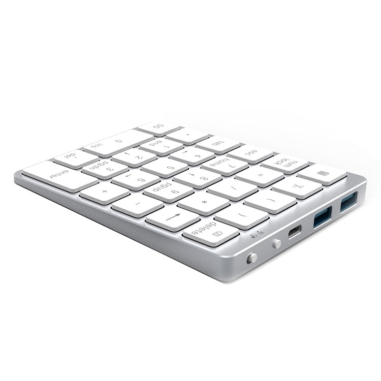 N970 Pro Dual Modes Aluminum Alloy Rechargeable Wireless Bluetooth Numeric Keyboard with USB HUB, N970 Pro