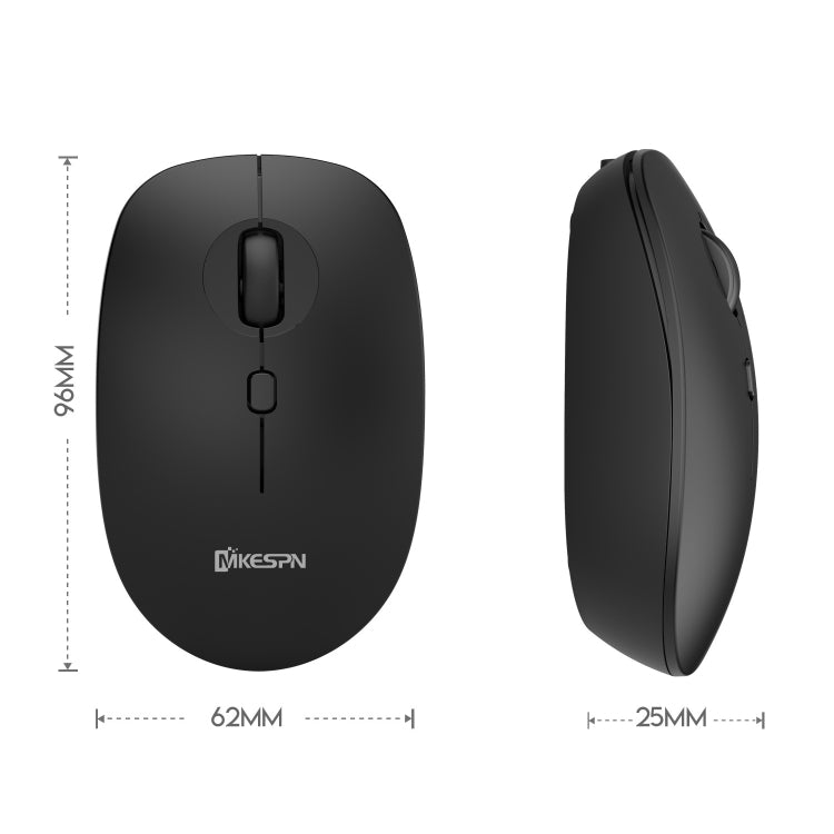 MKESPN 859 2.4G+BT5.0+BT3.0 Three Modes Wireless Mouse, 2.4G+BT5.0+BT3.0