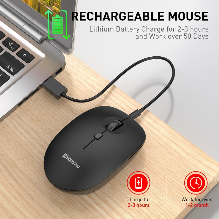 MKESPN 859 2.4G+BT5.0+BT3.0 Three Modes Wireless Mouse, 2.4G+BT5.0+BT3.0