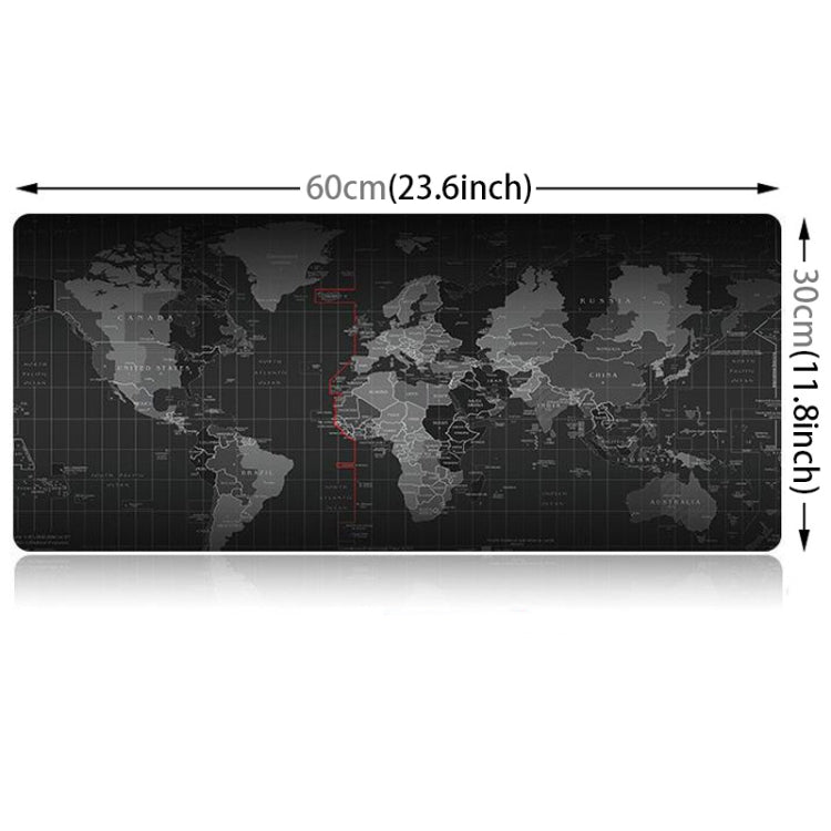 Extended Large Anti-Slip World Map Pattern Soft Rubber Smooth Cloth Surface Game Mouse Pad Keyboard Mat, Size: 60 x 30cm, Size: 60 x 30cm