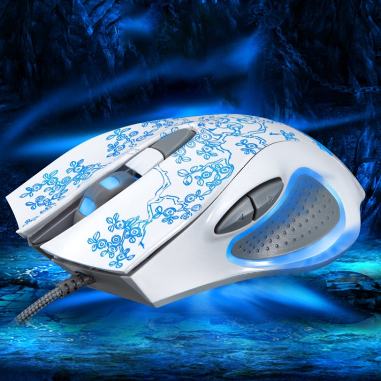 ZGB 169 USB 2400DPI Four-speed Adjustable LED Backlight Wired Optical E-sport Gaming Mouse with Counter Weight, Length: 1.45m, 169 White, 169 Black