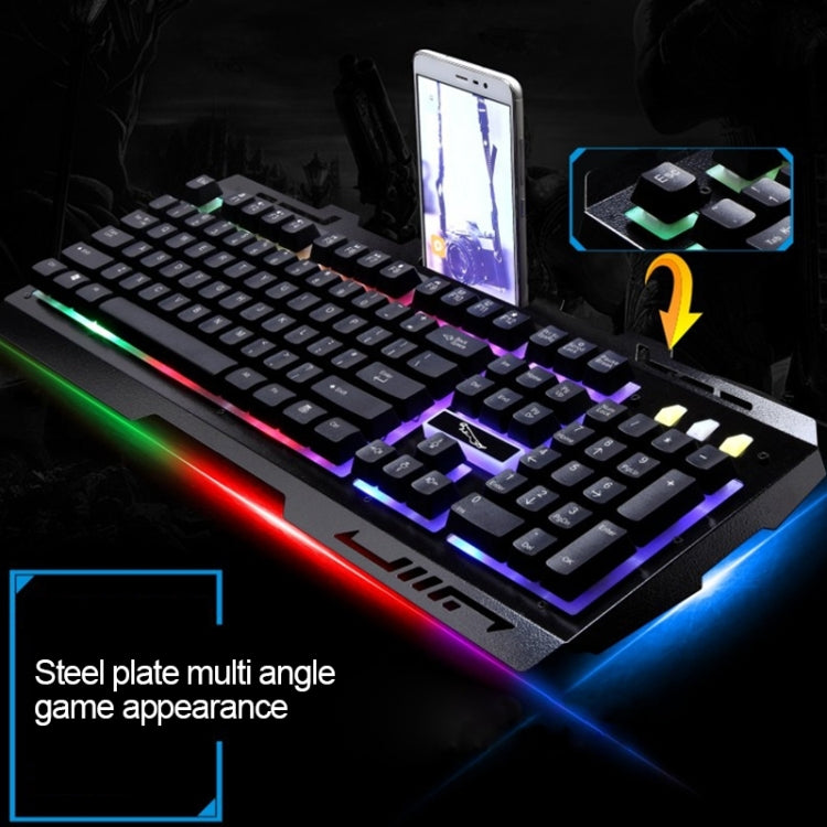 Chasing Leopard G700 USB RGB Backlight Wired Optical Gaming Mouse and Keyboard Set, Keyboard Cable Length: 1.35m, Mouse Cable Length: 1.3m, G700 Black, G700 White