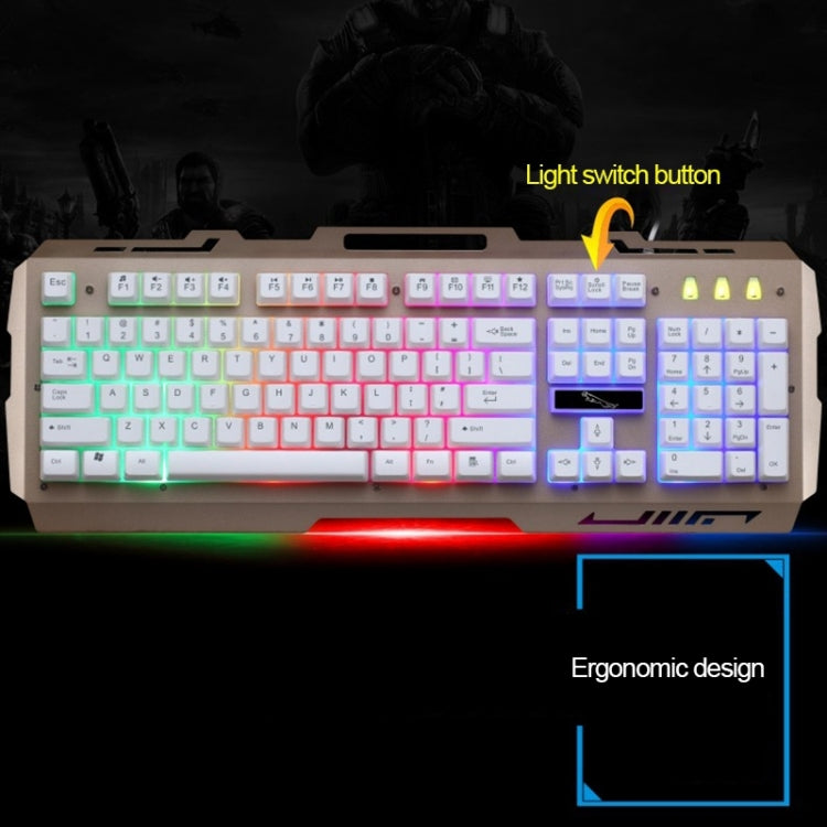 Chasing Leopard G700 USB RGB Backlight Wired Optical Gaming Mouse and Keyboard Set, Keyboard Cable Length: 1.35m, Mouse Cable Length: 1.3m, G700 Black, G700 White