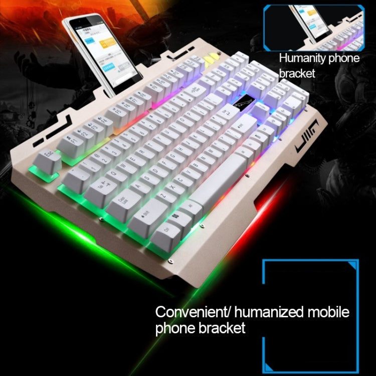 Chasing Leopard G700 USB RGB Backlight Wired Optical Gaming Mouse and Keyboard Set, Keyboard Cable Length: 1.35m, Mouse Cable Length: 1.3m, G700 Black, G700 White