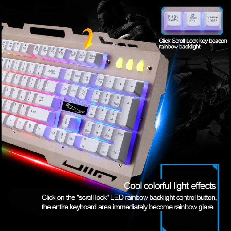 Chasing Leopard G700 USB RGB Backlight Wired Optical Gaming Mouse and Keyboard Set, Keyboard Cable Length: 1.35m, Mouse Cable Length: 1.3m, G700 Black, G700 White