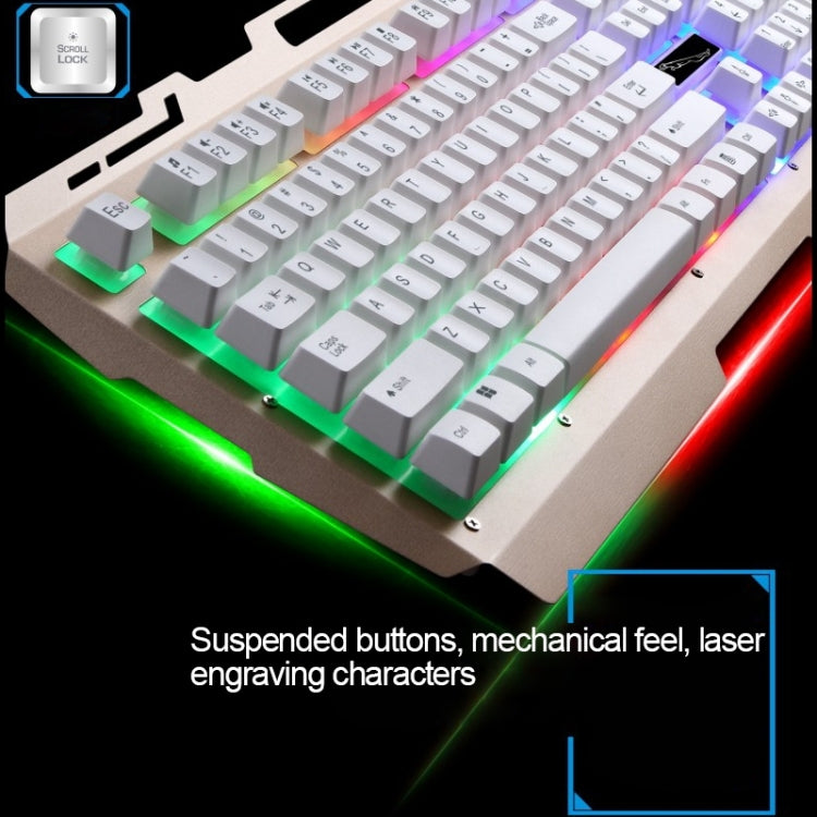 Chasing Leopard G700 USB RGB Backlight Wired Optical Gaming Mouse and Keyboard Set, Keyboard Cable Length: 1.35m, Mouse Cable Length: 1.3m, G700 Black, G700 White