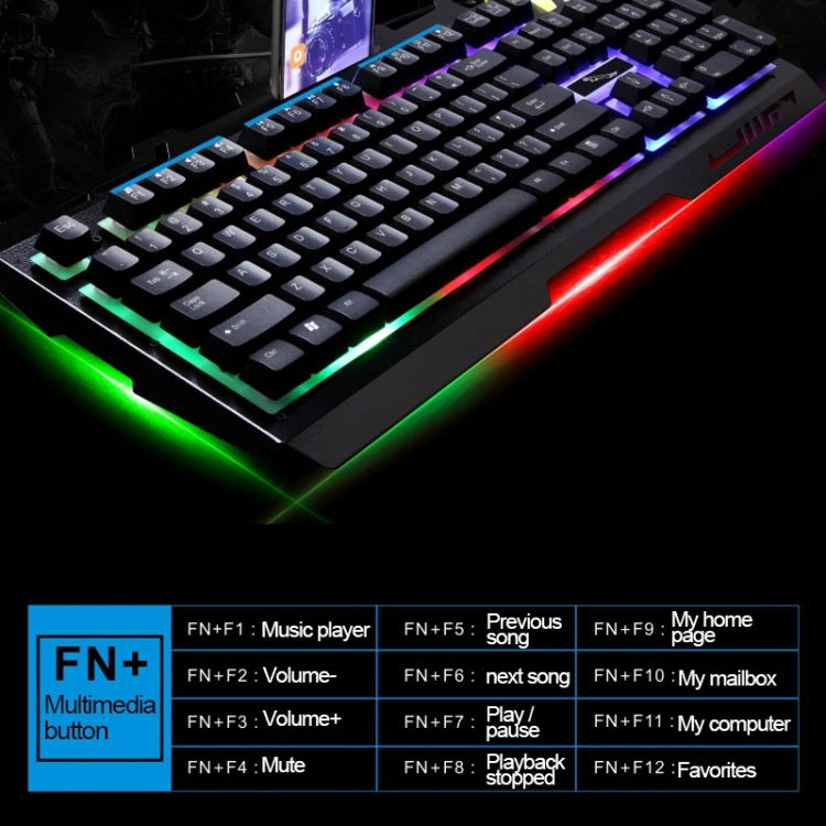 Chasing Leopard G700 USB RGB Backlight Wired Optical Gaming Mouse and Keyboard Set, Keyboard Cable Length: 1.35m, Mouse Cable Length: 1.3m, G700 Black, G700 White